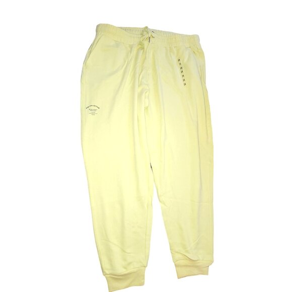 Woman's Canary Yellow Jogger Sweat Pants Size 2X NWT jj3562 - Picture 3 of 4